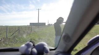 I was horny on our road trip, so I fucked in public