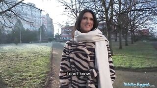 Public Agent Lena Coxx, gorgeous brunette biology student, gets fucked hard