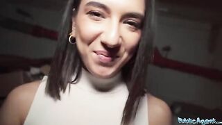 Public Agent Lena Coxx, gorgeous brunette biology student, gets fucked hard