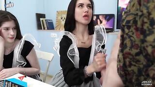 The labor teacher fucked two students right in class, a steamy scene
