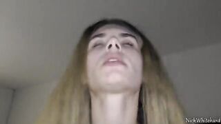 Cute teen with small tits gets her pussy wet and tight