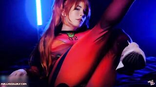 The cute girl from Evangelion Asuka Langley gets a creampie after blowing her boyfriend