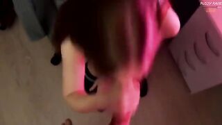 A cute girl seduced her roommate through the shoes and skirt