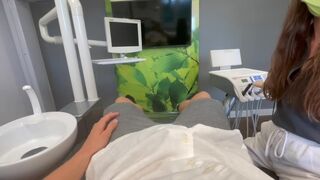 The hot girl is having an intense experience at the dentist