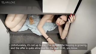 A girl tried to extend the wardrobe lease, but she got fucked instead