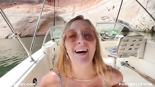 Amateur couple fucked on a boat in Molly Pills’ adventurous POV