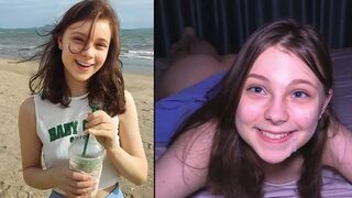 A cute girl at the beach gets fucked hard and takes his cum three times