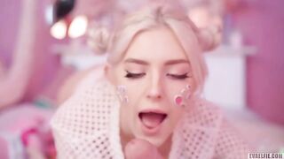 All cute girls like to get fresh sperm on their faces, especially in sensual scenes