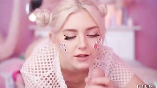 All cute girls like to get fresh sperm on their faces, especially in sensual scenes