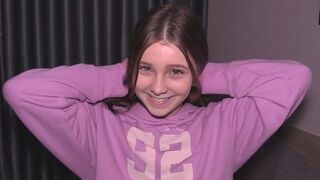 The girl is too lazy to walk, so she is fucked by a huge dick