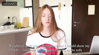 The guy taught his step-sister to play chess, but he ended up on her knees