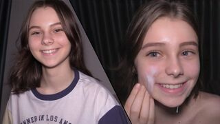Submissive 18-year-old babe gets her pussy filled with cum in a hot scene