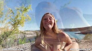 Girl with big ass gets fucked on a hike by Molly Pills in POV