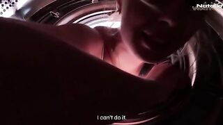 I got fucked by my stepbrother in the washing machine, it was hot!