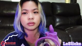 Skinny Asian beauty Tina Slick masturbates with her vibrator