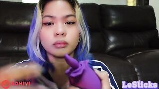 Skinny Asian beauty Tina Slick masturbates with her vibrator
