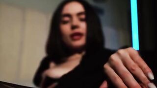 A hot girl with big boobs gets her pussy juiced and stuffed