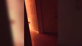 The red-haired girl exposes herself to the voyeur from the house next door