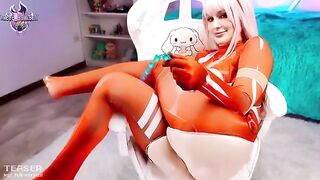 Zero Two, the Franxx babe, squirts like a pro in this hot solo scene