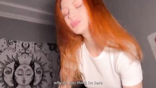 A redheaded girl clung to him and began to suck passionately