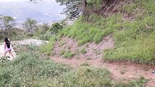 A fitness Latina MILF gets spied on while running, her huge ass seen