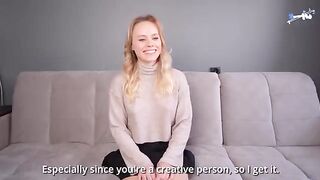 A blonde girl with big ass fell in love with guys and got cum on her face