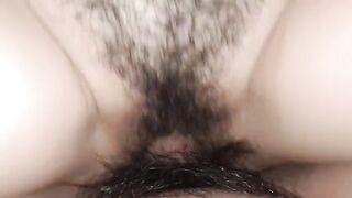 A woman with a wet pussy gets creampied after being fucked hard