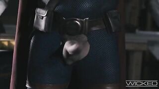 Black widow gets fucked by four cocks in a hardcore scene