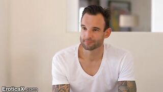 The tattooed Frenchman and the hot Latina Eliza Ibarra are dancing on the sheets