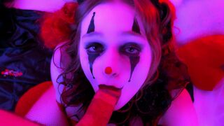 A kinky clown fucked and received a facial treatment