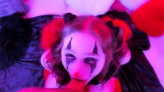 A kinky clown fucked and received a facial treatment