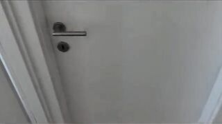 The neighbor wanted intimacy and the condom ended up in her pussy