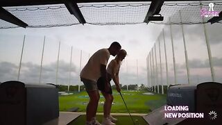 A night golf date turns into a rough sex session with a blonde hottie