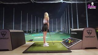A night golf date turns into a rough sex session with a blonde hottie