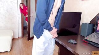 Redhead Stepsis Fulfills Fantasy by Making Him Cum in Her Mouth