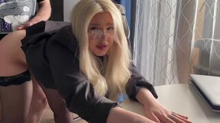 A red blush student got fucked by her tutor in a steamy session