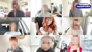 A cute girl seduced a guy on a zoom meeting and got fucked hard