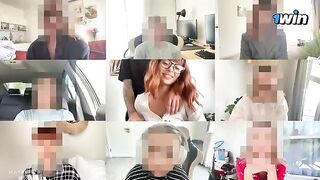 A cute girl seduced a guy on a zoom meeting and got fucked hard