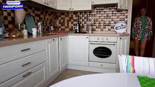Babe fucked in the kitchen by a young man