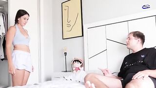 Guy caught stepsister jerking off in the closet with a camera
