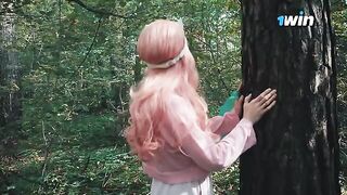A forester's big dick helped a girl who got lost in the forest