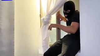 A masked thief breaks into the house of busty MILF Lina Henao