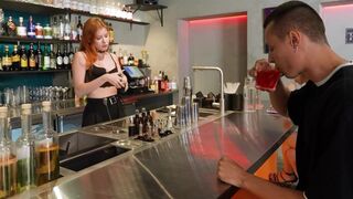 The hot bartender served not only drinks but also sex services