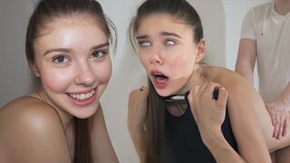 The guy fucks his girlfriend in the ass and cums into her