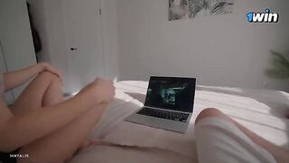 I was watching a series with my step sister when sex came up