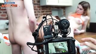 Behind the Scenes: FFM threesome action and Russian adult film making secrets