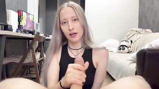 A cute silver-haired girl gets a lot of cum in her pussy