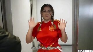 A hot Spanish supporter was getting fucked in the ass and DP in the parking lot