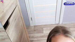 The cutie is trying on new underwear and gets fucked hard