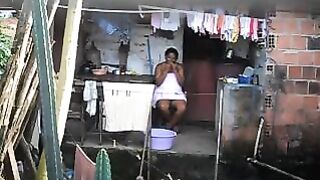 A black beauty did not know about the hidden phone camera